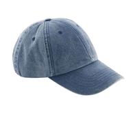 Beechfield Vintage Low Profile Baseball Cap in Mid Blue Beechfield Mid Blue One Size