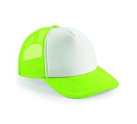 Beechfield Vintage Plain Snap-Back Trucker Cap - Classic Retro Style Hat Green/White