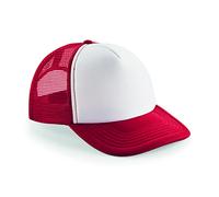Beechfield Junior Snapback Trucker Cap Vintage Plain Classic Retro Red/White One Size
