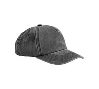 Beechfield Men's Vintage Washed 5 Panel Relaxed Fit Baseball Cap in Black Beechfield Black One Size