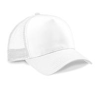 Beechfield White White Mesh Baseball Cap One Size