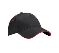 Beechfield Women's 5 Panel Sandwich Peak Baseball Cap in True Black Beechfield True Black One Size