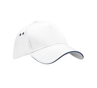 Beechfield Women's 5 Panel Sandwich Peak Baseball Cap in White Beechfield White One Size