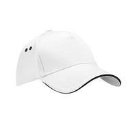 Beechfield Women's 5 Panel Sandwich Peak Baseball Cap in White Beechfield White One Size