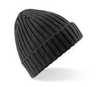 Beechfield Women's Chunky Ribbed Winter Beanie Hat in Charcoal Beechfield Charcoal One Size