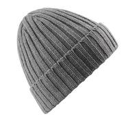 Beechfield Women's Chunky Ribbed Winter Beanie Hat in Grey Beechfield Grey One Size