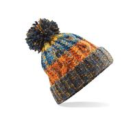 Beechfield Women's Corkscrew Pom Pom Beanie in Mid Blue Beechfield Mid Blue One Size
