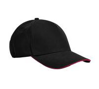 Beechfield Women's EarthAware Classic 5 Panel Cotton Sandwich Peak Baseball Cap in Black Beechfield Black One Size
