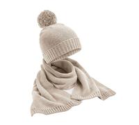 Beechfield Women's Flecked Hat & Scarf Set in Beige Beechfield Beige One Size