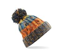 Beechfield Beanie Hat Corkscrew Knitted Pom Pom - Unisex, Multicolour (Retro Blue 000), One Size