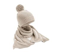 Beechfield Womens/Ladies Flecked Hat And Scarf Set (One Size) (Oatmeal)