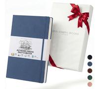 Beechmore Books A3 Mixed Media Sketchbook - 11.7”x16.5” Extra Large Professional Studio Drawing Pad,160 GSM / 98 lb Perforated Ivory Paper, Hardcover Lay-Flat Design,Gift Box for Artists & Watercolor