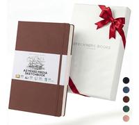 Beechmore Books A3 Mixed Media Sketchbook - 11.7”x16.5” Extra Large Professional Studio Drawing Pad,160 GSM / 98 lb Perforated Ivory Paper, Hardcover Lay-Flat Design,Gift Box for Artists & Watercolor