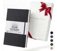 Beechmore Books A3 Mixed Media Sketchbook - 11.7x16.5 Extra Large Professional Studio Drawing Pad, 160 GSM / 98 lb Perforated Ivory Paper, Hardcover Lay-Flat Design, Gift Box for Artists & Watercolor