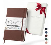 Beechmore Books A4 Music Manuscript Paper Notebook A4 120 GSM with Gift Box | Music Book with 10 Staves per Page, Vegan Leather Hardcover, Blank Sheet Music Composition Book for Songwriters & Musicians