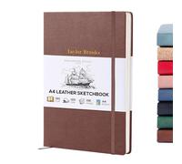 Beechmore Books A4 Personalised Sketchbook - 8.5x11 Premium Vegan Leather Bound Large Sketch Book Hardcover with 156 Thick 160gsm Perforated Ivory Pages, Gift Boxed, Back Pocket, Ribbon Bookmark
