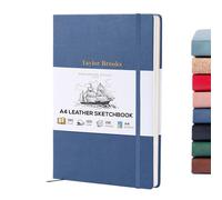Beechmore Books A4 Personalised Sketchbook - 8.5x11 Premium Vegan Leather Bound Large Sketch Book Hardcover with 156 Thick 160gsm Perforated Ivory Pages, Gift Boxed, Back Pocket, Ribbon Bookmark
