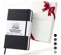 Beechmore Books A5 Mixed Media Sketchbook - 5.8x8.3 Hardcover Lay-Flat Art Journal, 160 GSM / 98 lb Professional Perforated Paper, Gift Box, for Drawing, Ink and Light Watercolor