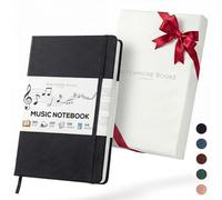Beechmore Books Blank Sheet Music Notebook - A4 8.5”x11.5” for Songwriters, Musicians & Composers,156 Thick 120gsm Pages,10-Staff Perforated Sheets, Vegan Leather Hardcover, Elastic Closure, Gift Box