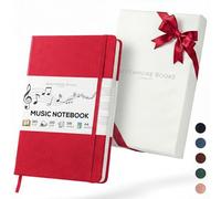 Beechmore Books Blank Sheet Music Notebook - A4 8.5”x11.5” for Songwriters, Musicians & Composers,156 Thick 120gsm Pages,10-Staff Perforated Sheets, Vegan Leather Hardcover, Elastic Closure, Gift Box
