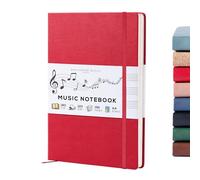 Beechmore Books Blank Sheet Music Notebook - A4 8.5x11.5 for Songwriters, Musicians & Composers, 156 Thick 120gsm Pages, 10-Staff Perforated Sheets, Vegan Leather Hardcover, Elastic Closure, Gift Box