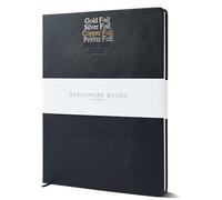 Beechmore Books Personalised Manuscript Paper Notebook - A4 Black | Premium 10-Staff Music Book Hardcover Vegan Leather 120gsm Professional Staves Pad | Gift Box For Musicians, Students & Songwriters