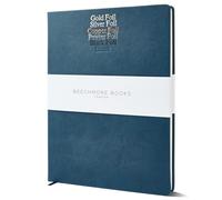Beechmore Books Personalised Manuscript Paper Notebook - A4 Blue | Premium 10-Staff Music Book Hardcover Vegan Leather 120gsm Professional Staves Pad | Gift Box For Musicians, Students & Songwriters