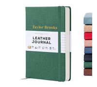 Beechmore Books Ruled Journal Notebook - A5 Brown 160 Lined Pages 8.3 x 5.8 inch Leather Daily Journals For Writing - Thick 120gsm Cream Paper Gifts for Men, Women (Personalized, Dartmouth Green)