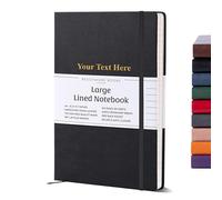 Beechmore Books Ruled Journal Notebook - XL A4 Black 160 Lined Pages 8.5 x 11.5 | Personalized Leather Daily Journals For Writing - Thick 120gsm Cream Paper | Gifts for Men, Women