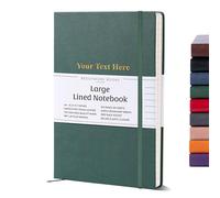 Beechmore Books Ruled Journal Notebook - XL A4 Green 160 Lined Pages 8.5 x 11.5 | Personalized Leather Daily Journals For Writing - Thick 120gsm Cream Paper | Gifts for Men, Women