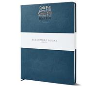 Beechmore Books Ruled Journal Notebook - XL A4 Navy 160 Lined Pages 8.5 x 11.5 | Personalized Leather Daily Journals For Writing - Thick 120gsm Cream Paper | Gifts for Men, Women