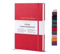 Beechmore Books Ruled Journal Notebook - XL A4 Red 160 Lined Pages 8.5 x 11.5 | Personalized Leather Daily Journals For Writing - Thick 120gsm Cream Paper | Gifts for Men, Women