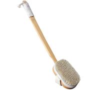 Beechwood Long Handle Back Scrubber, Wet and Dry Use，Natural Hard/Soft Bristle Body Brush with Non-Slip Rope, Massage Acupoints/Exfoliation(Original Color B)