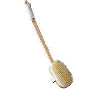 Beechwood Long Handle Back Scrubber, Wet and Dry Use，Natural Hard/Soft Bristle Body Brush with Non-Slip Rope, Massage Acupoints/Exfoliation(Original Color A)