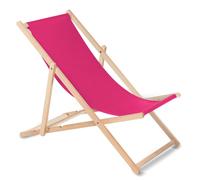 Wooden Deck Chair Beech Wood Foldable 3-Step Backrest Adjustment [21 Colours] UK