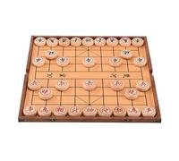 Beechwood Xiangqi With Foldable Chessboard Portable Chinese Chess Set Desktop Strategy Board Games For Family Gatherings And Outdoor(B,5.8cm/2.3in)