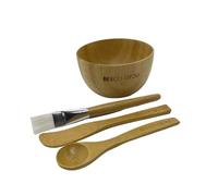 BEECO GIF2U Face Mask Mixing Bowl Set Bamboo,4 Pack Diy Facial Tools For Skin Care,Facemask Mixing Tool Kit With Facial Mask Bowl,Spatula,Spoon,Brush Applicator,Facial Esthetician Supplies