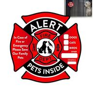 Beedozo Please Rescue Our Pets,Pets Inside Fire Rescue Stickers - No Adhesive Pet Alert Safety Fire Rescue Sticker, UV Fade Resistant, Removable, for Window, Door Or House