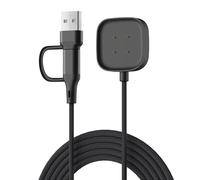 BeeE Technology SmartWatch 2in1 USB Charger cable Compatible with Fitbit Charger Cable for Fitbit Versa, 1:1 Original Braided Magnetic USB Fast Charging Dock Compatible with Versa 3/4, Sense/Sense 2
