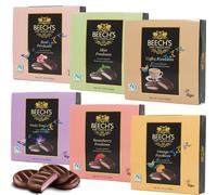 Beeechs Rose, Mint, Coffee, Orange, Violet, Strawberry Flavour Fondant Creams coated Dark chocolate Variety Box 90g | Perfect for Christmas (4, Random Mixed)