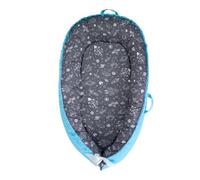 Beeezy Buddies Comfy Baby Nest (Blue/Grey, Outer Space) Baby Nest/Baby Lounger - for Newborns to Toddlers Between 0-24 Months + Portable + Water-Resistant + 100% Cotton