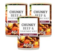Beef and vegetable soup, RICH & MEATY Made with beef and chunky chopped fresh root vegetables 400g, Pack Of 3