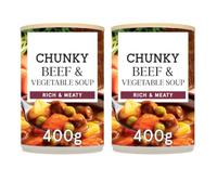 Beef and vegetable soup, RICH & MEATY Made with beef and chunky chopped fresh root vegetables 400g, Pack Of 2