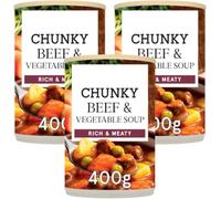 Beef and vegetable soup, RICH & MEATY Made with beef and chunky chopped fresh root vegetables 400g, Pack Of 3