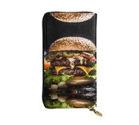 Beef Burger Pattern Leather Clutch (7.5x4.1 inches) - Coin Card Key Wallet