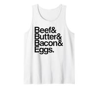 Beef Butter Bacon Eggs Carnivore Diet Funny Meat Lover BBBE Tank Top