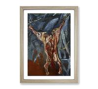 Beef Carcass By Chaim Soutine Classic Painting Framed Wall Art Print, Ready to Hang Picture for Living Room Bedroom Home Office Décor, Oak A2 (64 x 46 cm)