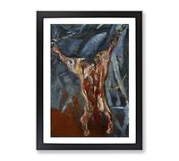 Beef Carcass By Chaim Soutine Classic Painting Framed Wall Art Print, Ready to Hang Picture for Living Room Bedroom Home Office Décor, Black A4 (34 x 25 cm)