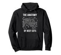 Beef Cuts Diagram Butcher Chart Meat Anatomy Pullover Hoodie