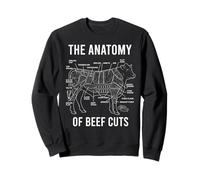 Beef Cuts Diagram Butcher Chart Meat Anatomy Sweatshirt